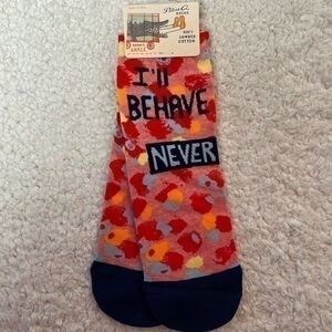 Blue Q "I'll Behave NEVER" Women's Ankle Socks
